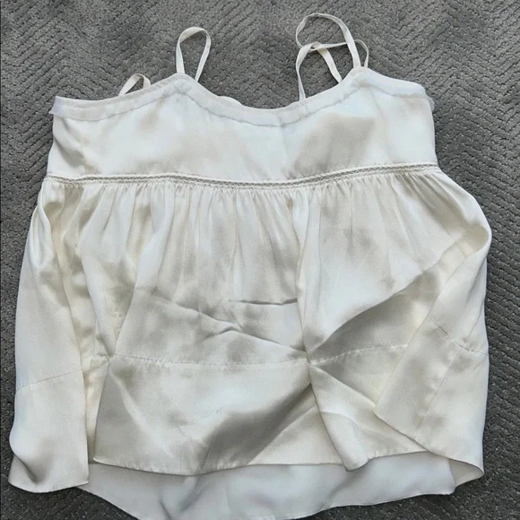 See by Chloé 100% Silk Babydoll Cami Top | Size 2 | Cream Ecru | EUC - Picture 9 of 10